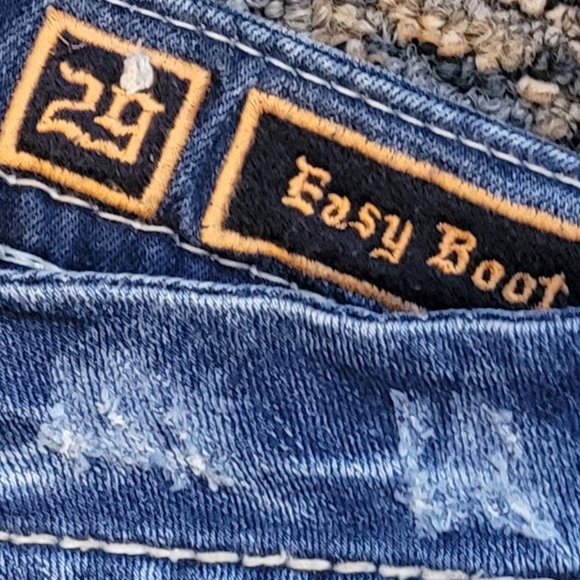 Rock Revival Mandell Easy Boot Jeans Size 29 Embroidered Pocket Rocks - Picture 3 of 15